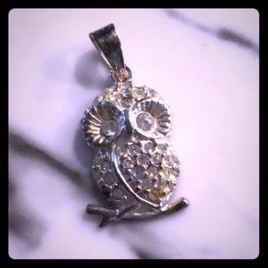 925 sterling silver owl pendant